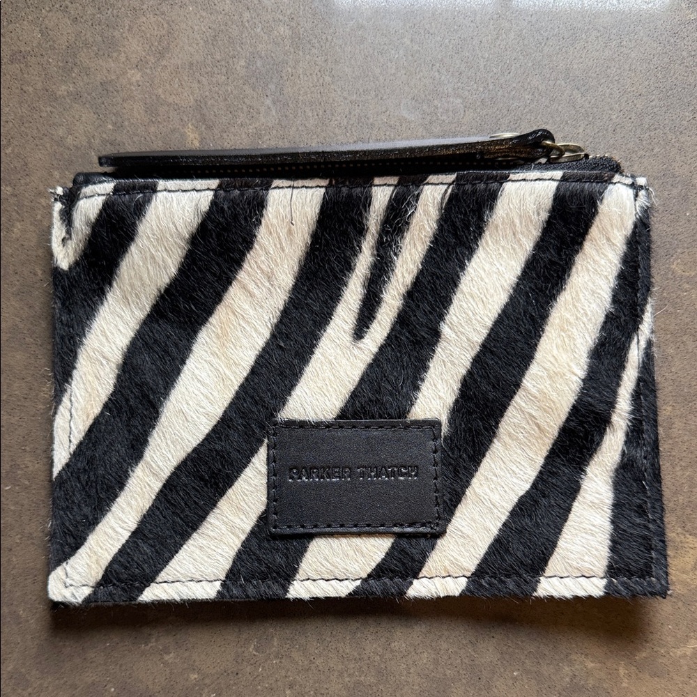 Parker Thatch Zebra Hair Zip Pouch